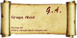 Grega Abod névjegykártya
